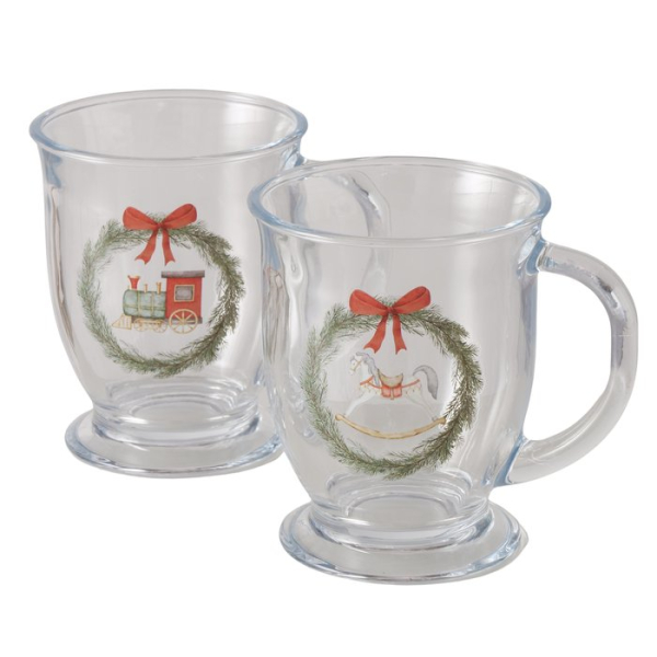 Glasbecher „Cavallo“ (490 ml) – Nostalgische Weihnachts-Tasse für Glühwein, Tee & Punsch