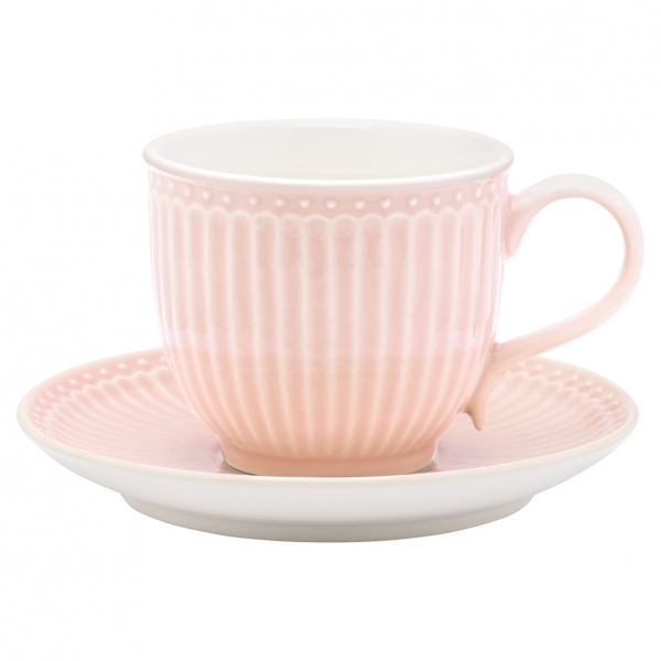 Mug and saucer "Alice pale pink" by Greengate