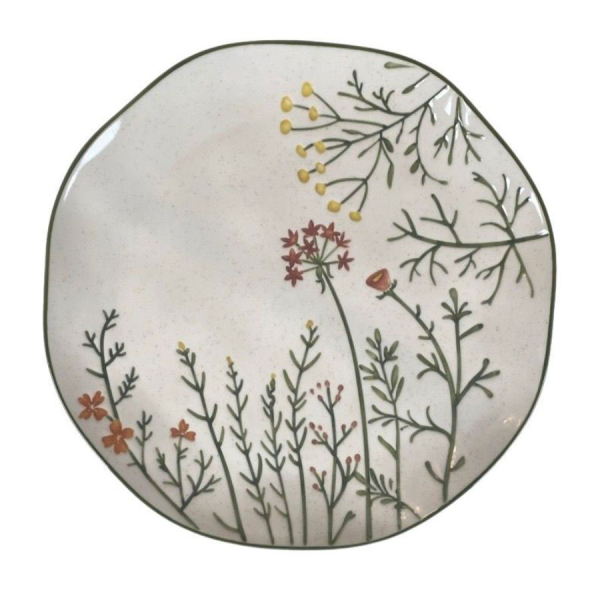 Miljögården Serving Platter Happy – Large Rustic Ceramic Platter (Ø 34 cm)