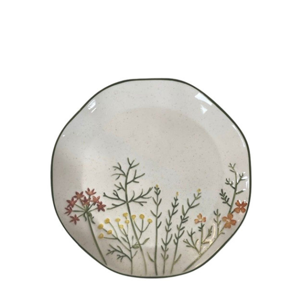 Miljögården Side Plate Happy – Rustic Ceramic Dessert Plate (Ø 22 cm)