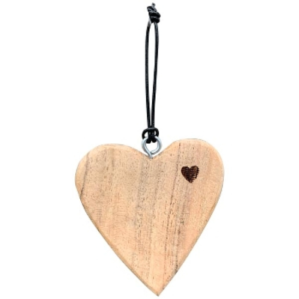 Wooden Heart Pendant Dost 5 cm – Rustic Heart Charm for Gifts & Decoration