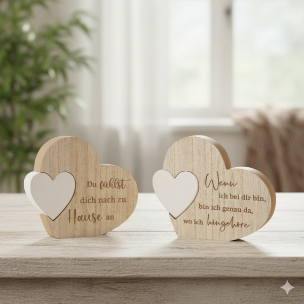 Herzaufsteller "Herzlich" in 2 Varianten