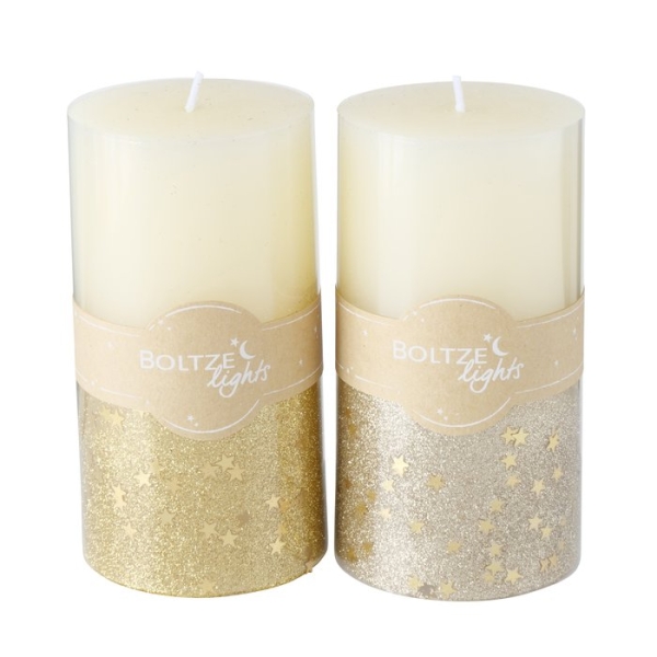 Kerze "Praga" gold/silber