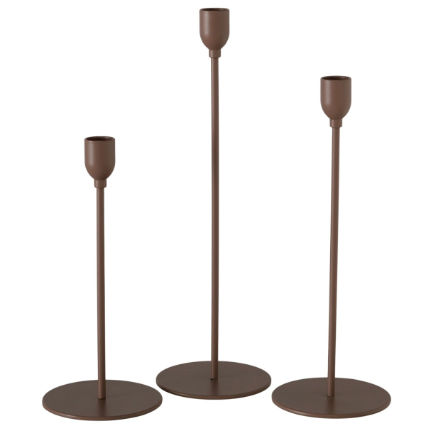 Stabkerzenhalter Malte – Eleganter Metall-Leuchter in Braun, matt beschichtet (3 Größen)