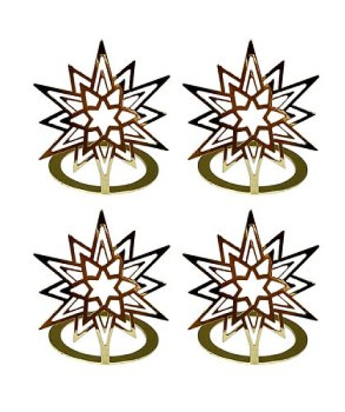 Kerzenring, Serviettenring "Cina" Eiskristall gold