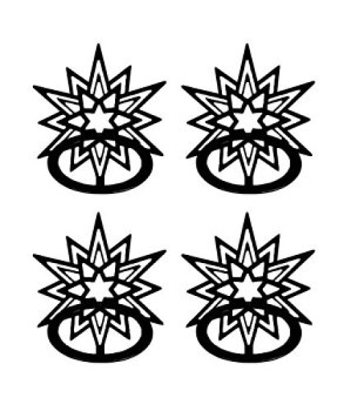 Kerzenring, Serviettenring "Cina" Eiskristall schwarz