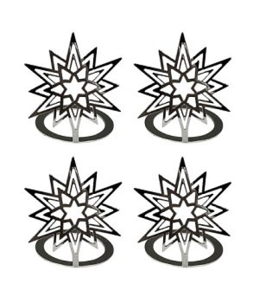 Kerzenring, Serviettenring "Cina" Eiskristall silber