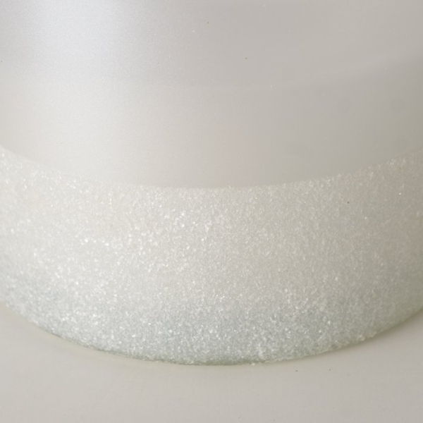 Kerzentopf "Inaya" weiß, Silber mit Glitzer