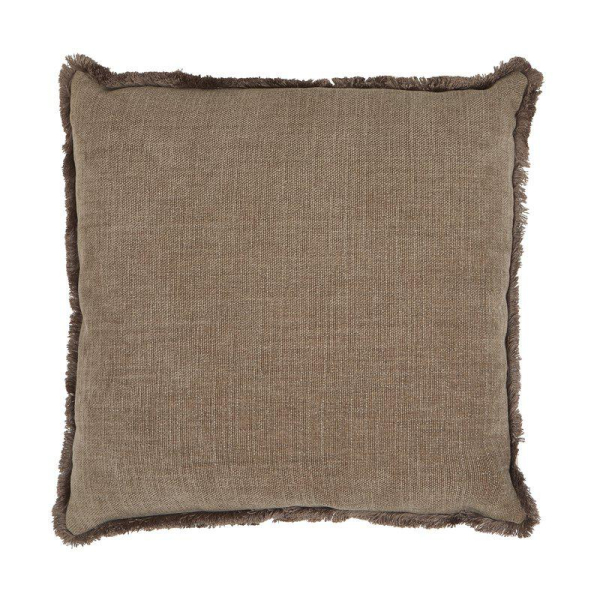 Fringed Cushion Cover Brown – Elegant Shimmering Pillowcase 45x45 cm