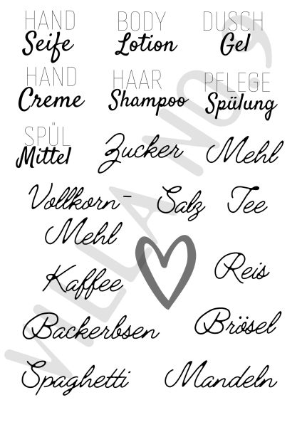 Stickers for storage jars and bottles