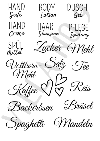 Stickers for storage jars and bottles