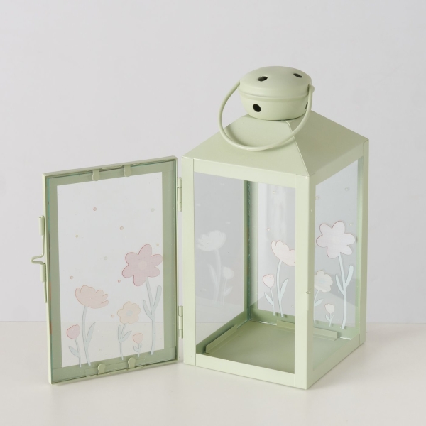 Lantern "Farina" green with flowers