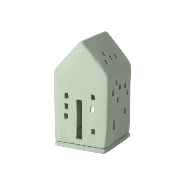 Lantern House “Green” – Decorative Stoneware Tealight Holder