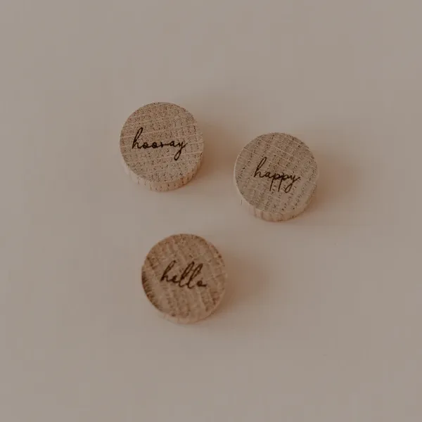 Holzmagnet 3er Set Hooray – von Eulenschnitt