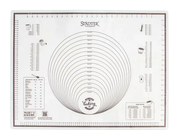 Städter Mega Silikon-Unterlage (80 x 60 cm) – Rutschfeste Backmatte & Ausrollmatte