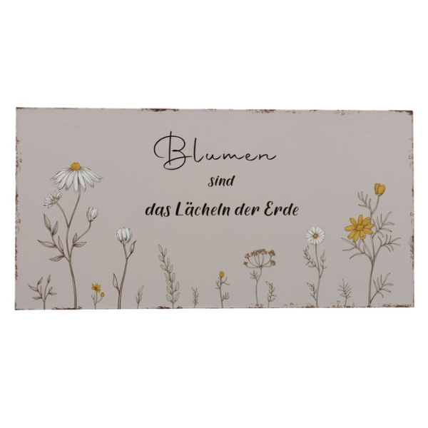 Metallschild "Meadow" Blumen sind...