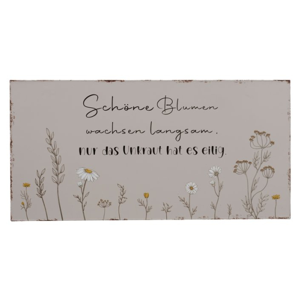 Metallschild "Meadow" Schöne Blumen...