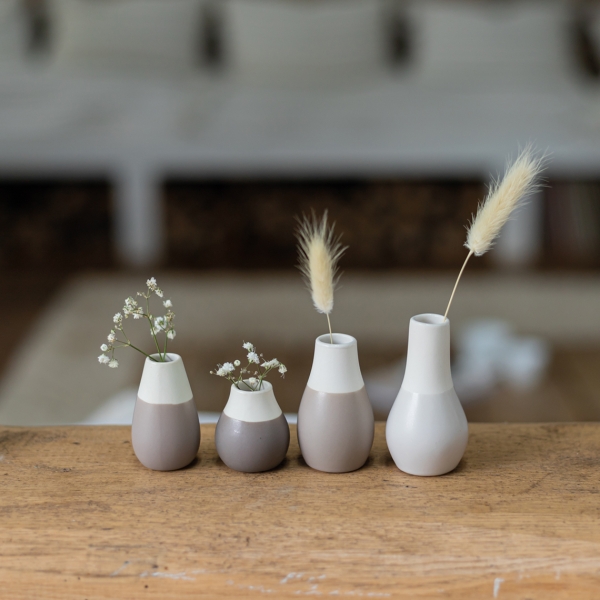 Mini Vase Set 4 Pieces Shades of Grey by Räder