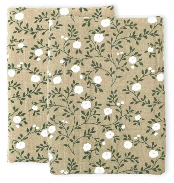 Muslin cloths in a set of 2 sage