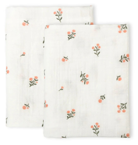 Muslin cloths in a set of 2 flowers