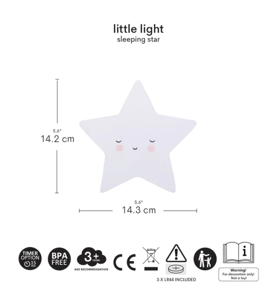 Night Light Star Sleeping White