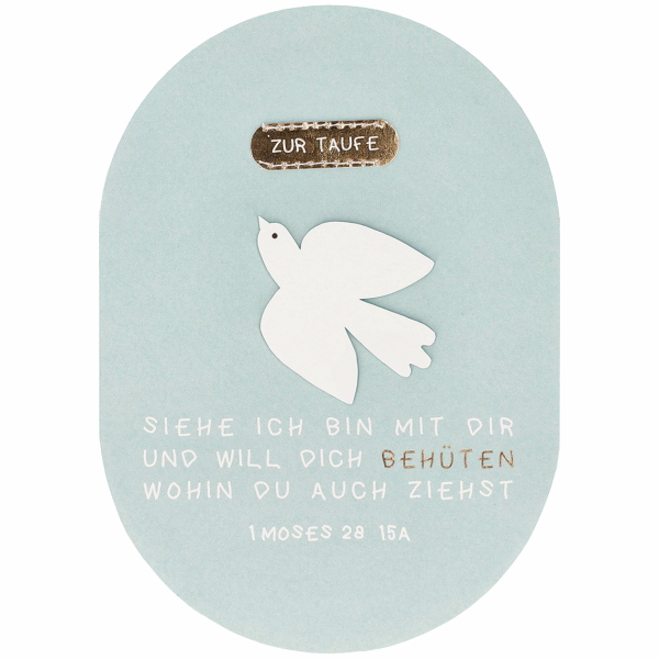 Ovale Taufkarte „Siehe, ich bin mit dir“