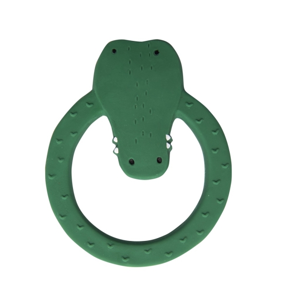 Grasping toy, teether made of natural rubber "Mr. Crocodile"