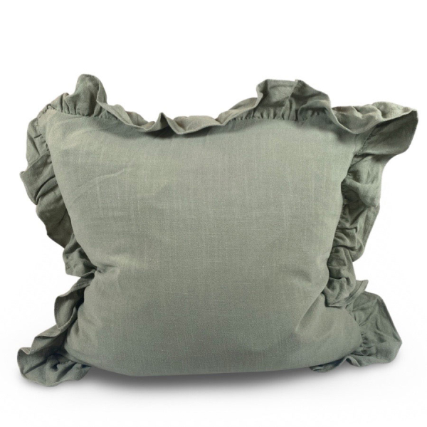 Miljögården Cushion Cover Flounce Menthol – Romantic Ruffled Pillow Case (45x45 cm)