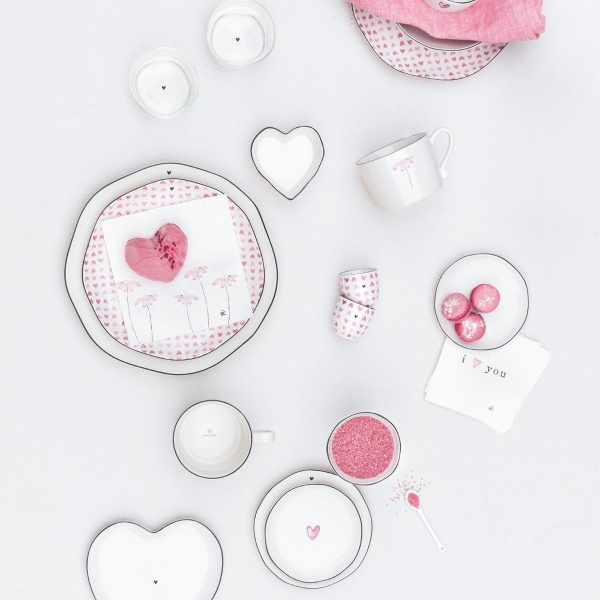 Egg Cup with Pink Hearts by Bastion Collections
