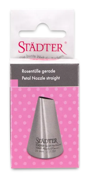 Städter Rosentülle gerade groß (15 mm) Fine Line – Professionelle Spritztülle aus satiniertem Edelstahl