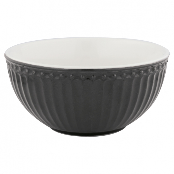 Cereal Bowl "Alice dark grey" by Greengate