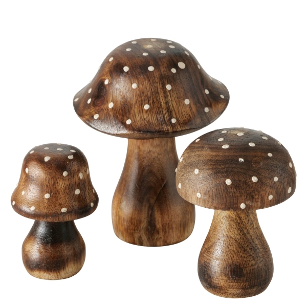 Holzpilze, Puky Mangoholz, Herbstdeko, Holzdeko, Wohnaccessoires, Pilzdeko
