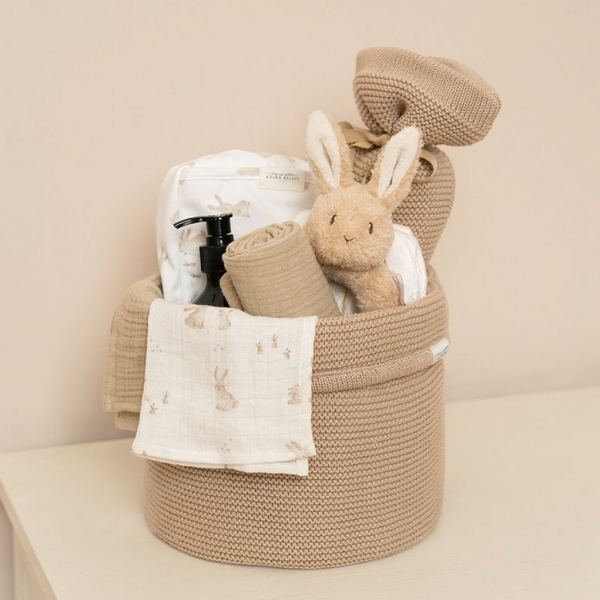 Care basket "knitted" beige