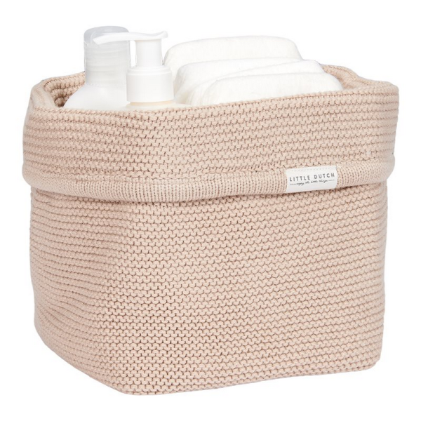 Care basket "knitted" beige
