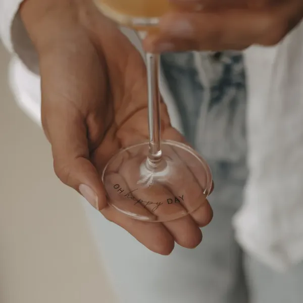 Sektglas "Oh happy day" von Eulenschnitt