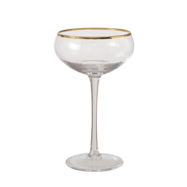 Champagne bowl with gold rim