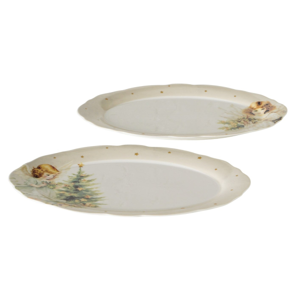 Ovale Servierplatte „Clara“ 31 cm aus New Bone China Porzellan