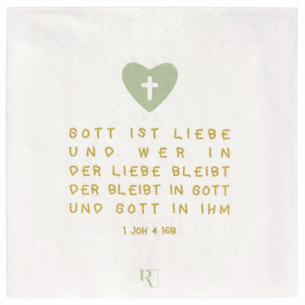 räder Lunch Napkins "Gott ist die Liebe" – Christian Paper Napkins for Sacred Occasions (20 Pieces)