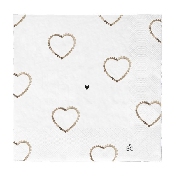 Servietten "Hearts all over" von Bastion Collections