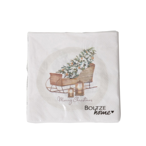 Servietten "Schlitten" Merry Christmas