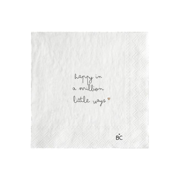 Servietten klein "Happy in a million" von Bastion Collections