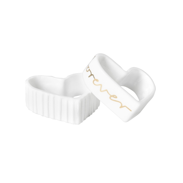 Napkin Rings Set Wedding "Forever"