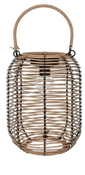 Solar-Laterne „Lumière“ – Große LED-Gartenlaterne in Rattan-Optik 19x19x29 cm