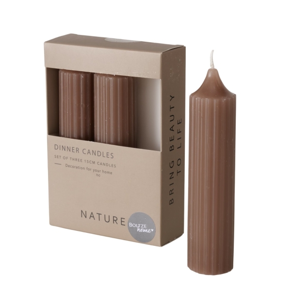Thick stick candles in the set "Taupe"