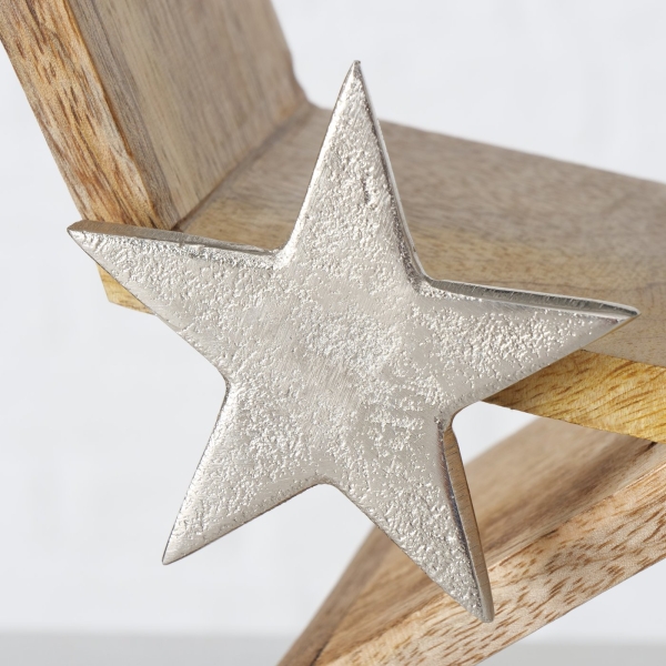 Sternaufsteller Holz mit Metallstern