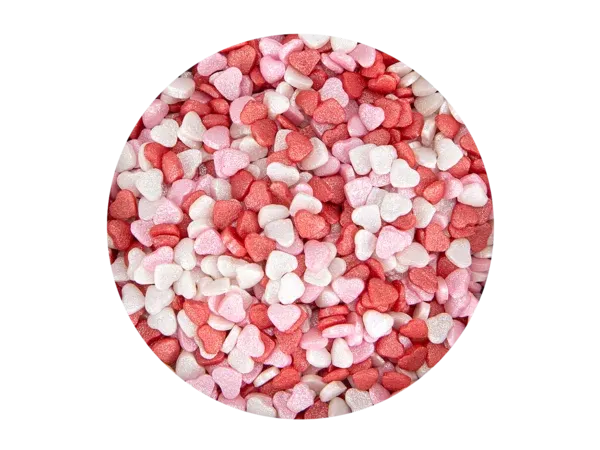 Städter Edible Sprinkles Hearts Mini – Delicate White & Pink Sugar Hearts for Fine Pastries (55 g)