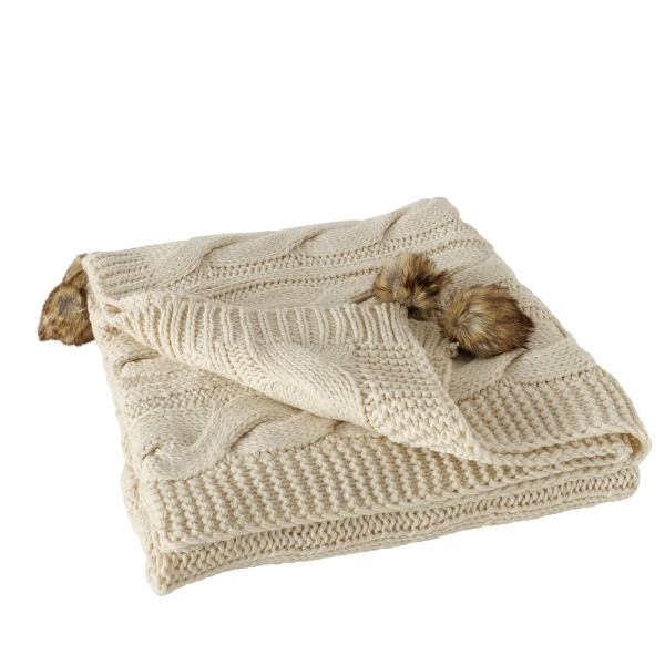 Knitted blanket "Edda" beige