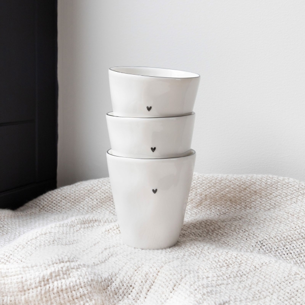 "Natural Shape" Mug with Small Black Heart by Bastion Collections