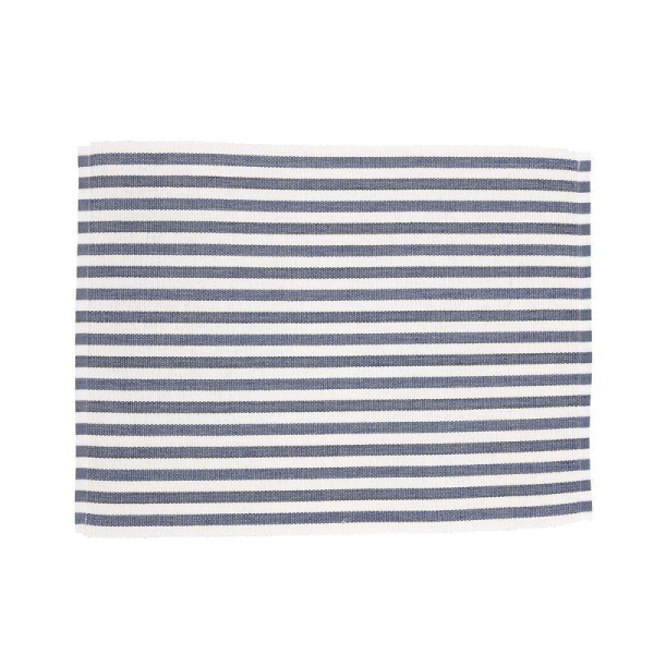 Gestreiftes Rips-Tischset Blau/Weiß – Klassisches Platzset aus 100% Baumwolle 35x45 cm