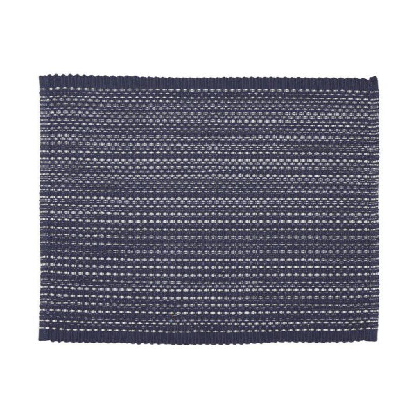 Dark Blue Cotton Placemat – Elegant Table Mat with Natural Texture 35x45 cm